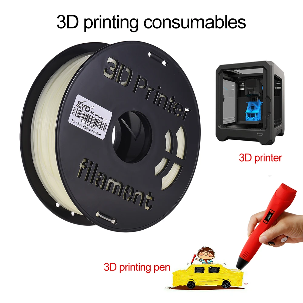 1 кг/катушка светящаяся нить PLA 1,75 мм Диаметр светится в темноте печатный материал для 3D принтеров