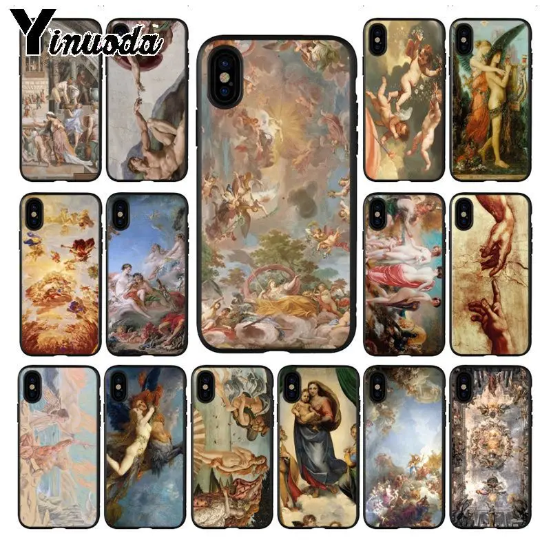 Yinuoda Новый чехол для телефона с рисунком Адама Ренессанса iPhone 5S 6 7plus 8 8Plus X XS MAX