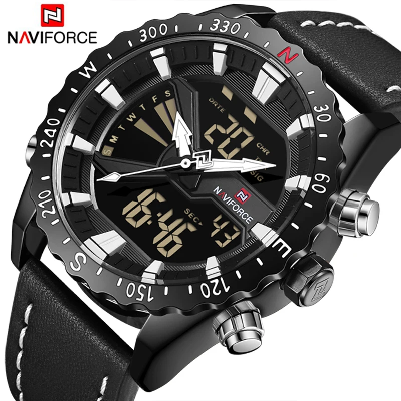 

NAVIFORCE Luxury Men's LED Analog Quartz Watch Men Army Military Sport Watches Male Waterproof Date Wristwatch Relogio Masculino