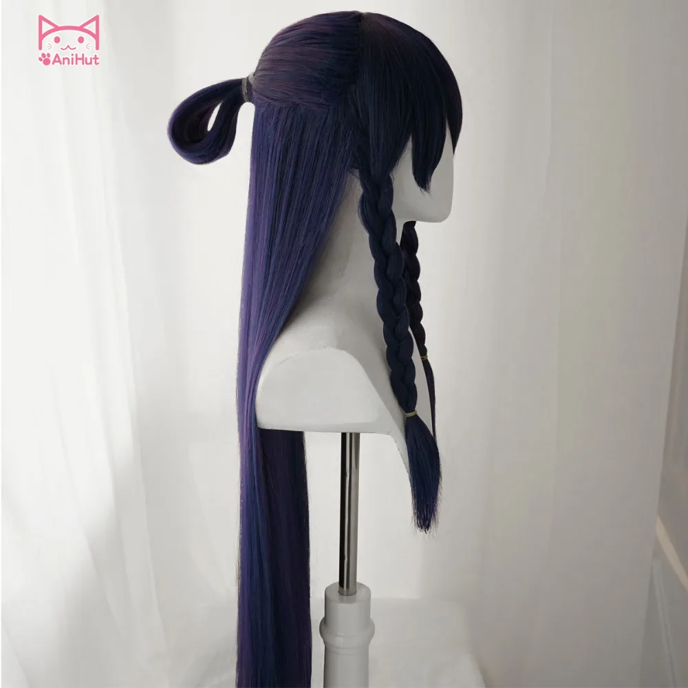 Anihut LOL Game Cosplay Wig Divine Sword Irelia Cosplay Wigs Women Long Straight Dark Blue Wig The Blade Dancer Cosplay Hair 