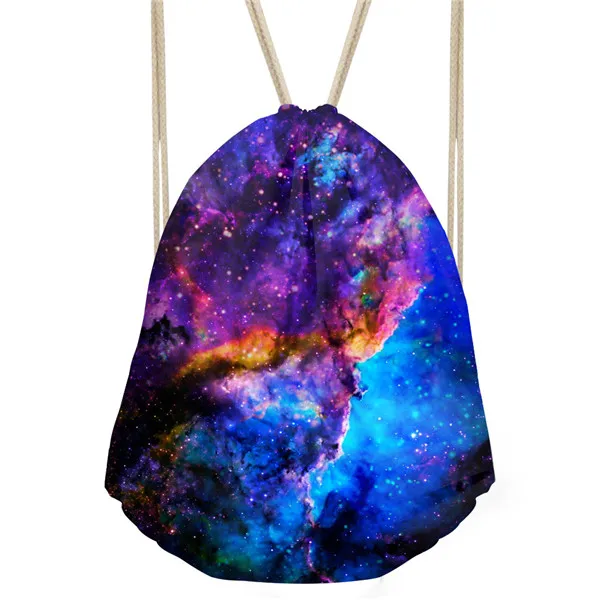 FORUDESIGNS/3D Galaxy Женский мягкий рюкзак маленький мужской космический Принт звезды сумка на шнурке для школьниц Mochila Feminina сумки - Цвет: C0164Z3