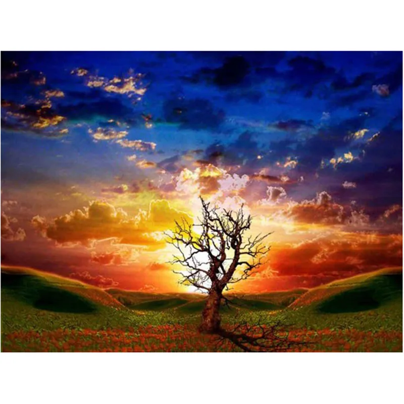 Sunset glow 5d cross stitch diy art indoor embroidery gift decoration Diamond paintings souvenir Hand made Full Diamond