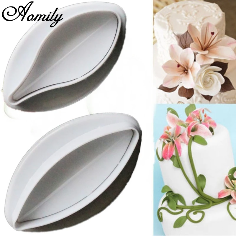 

Aomily 2pcs/Set Lily Flower Fondant Cake Cookie Chocolate Cutter Mould DIY Baking Tool Biscuit Sugarcraft Cutting Decorating