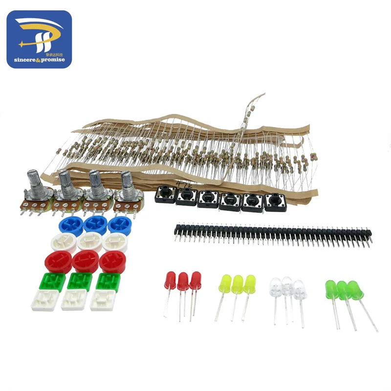 1LOT generic parts package Handy Portable Resistor Kit for Arduino Starter Kit UNO R3 LED potentiometer tact switch pin header