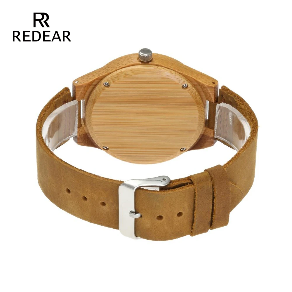 REDEAR Luxury Brand Couples Bamboo Carbide Watches Half Patterns Dial Face Famous Brand Quartz Watch