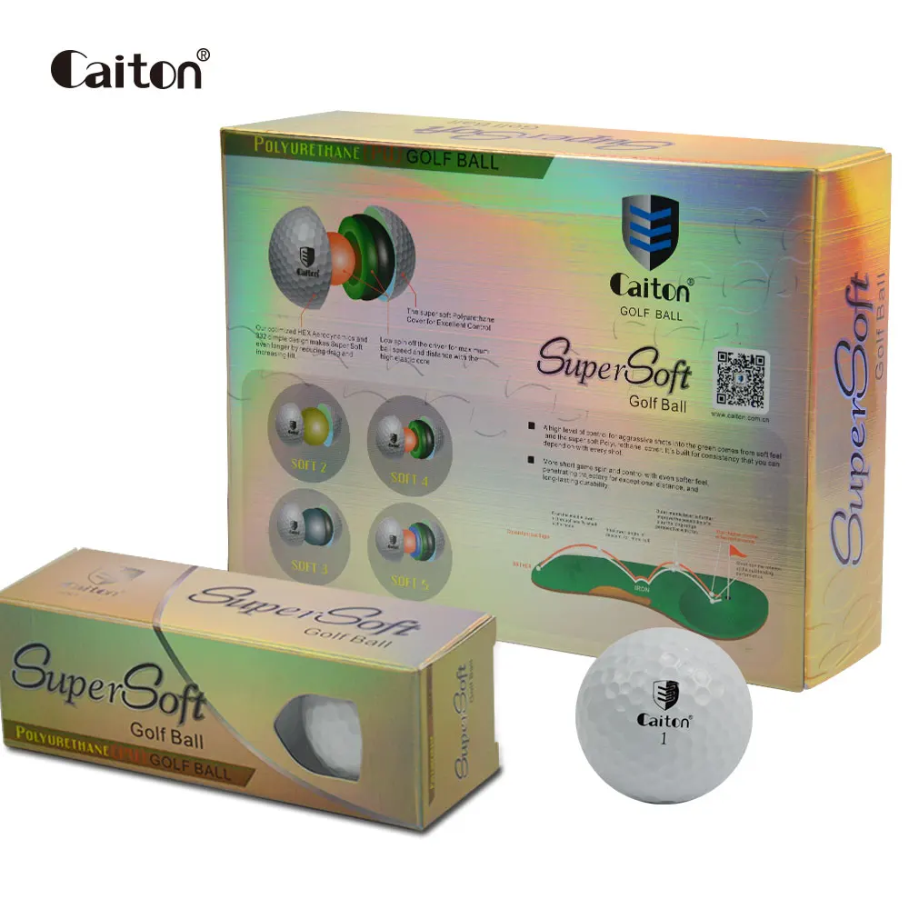 Caiton 12 шт./упак. двухслойные Супермягкие мячи для гольфа на открытом воздухе Спорт Гольф соревнования тренировочные мячи