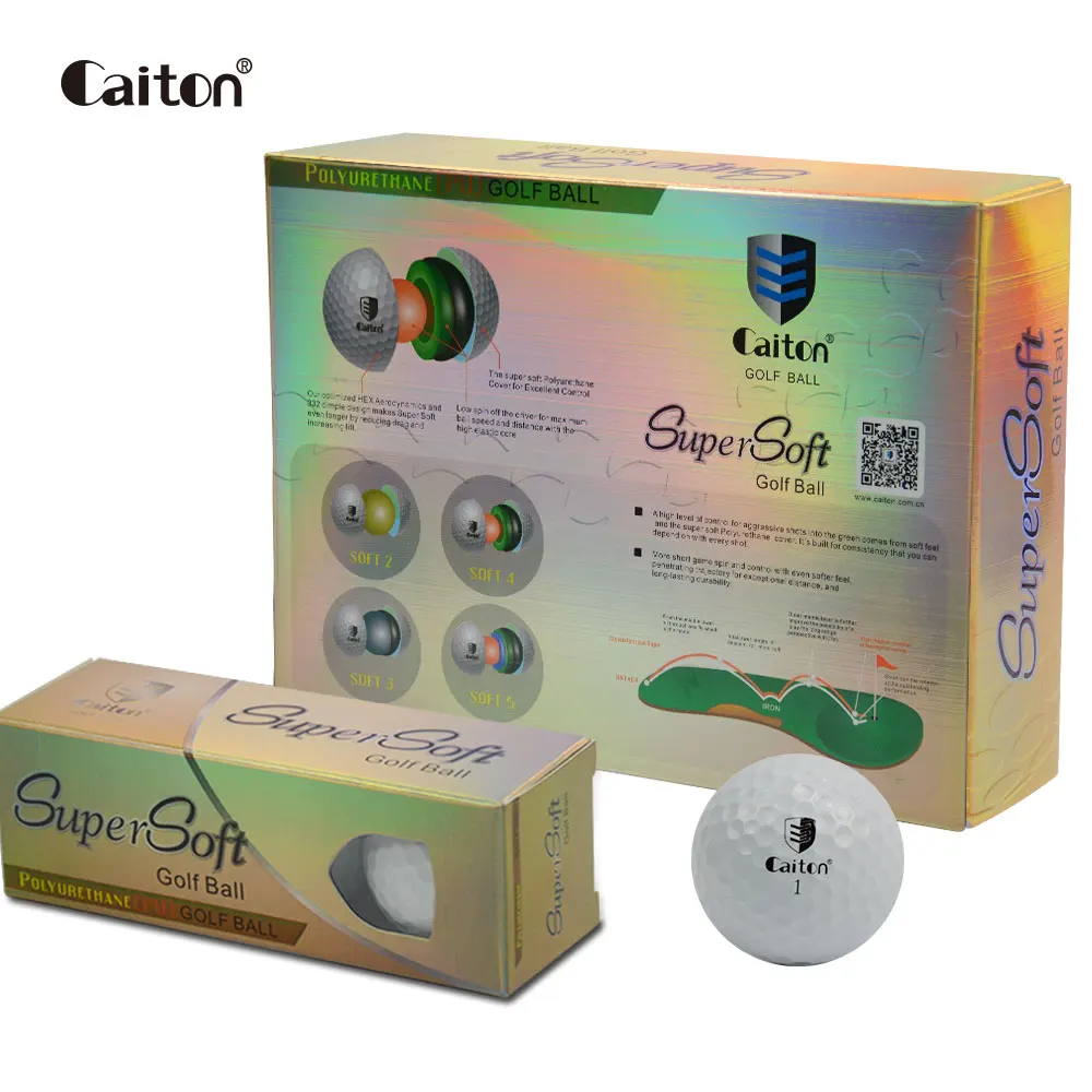Caiton 12pcs/Pack Two layers Supersoft Golf Balls Outdoor sports golf