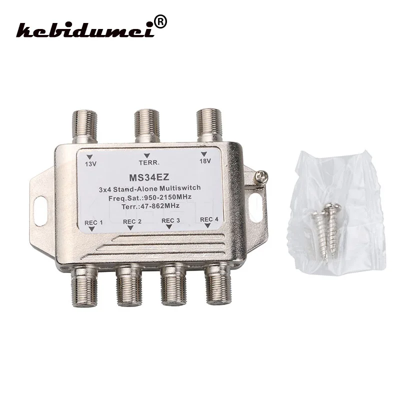 

kebidumei MS34EZ 3x4 Satellite MultiSwitch Splitter FTA TV LNB Switch For Cascade satellite 3 in 4 Multiswitch For DVB-S2 DVB-T2