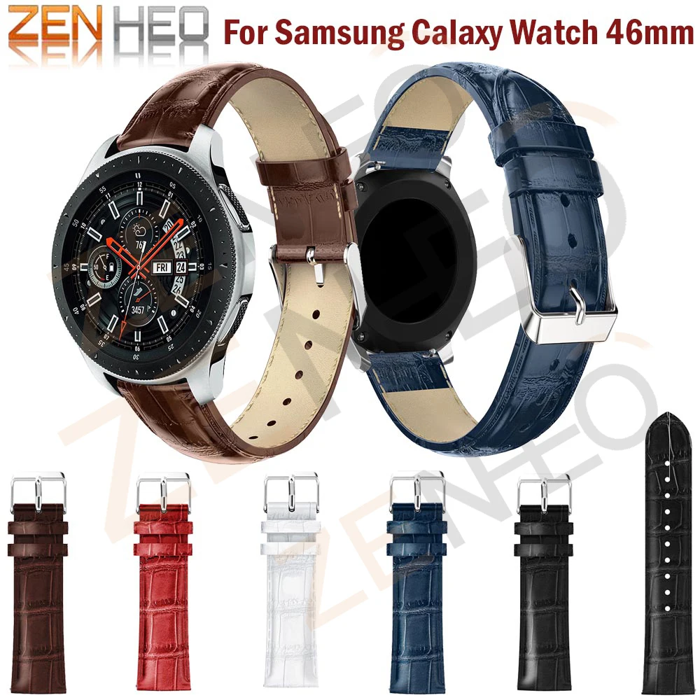 Ремешок кожаный для Samsung Galaxy Watch 46 мм браслет часов 22 Huami Amazfit 2 Stratos аксессуары