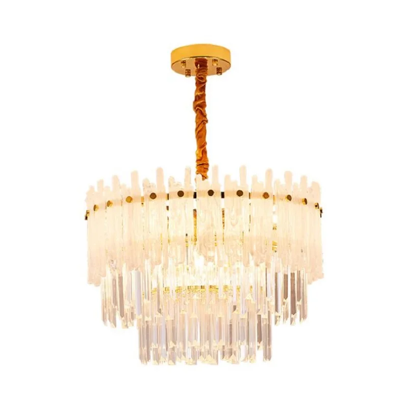 

Postmodern Luxury Crystal Chandelier Lighting For Living Room Modern Gold Crystal Chandelier Simple Creative Hotel Aisle