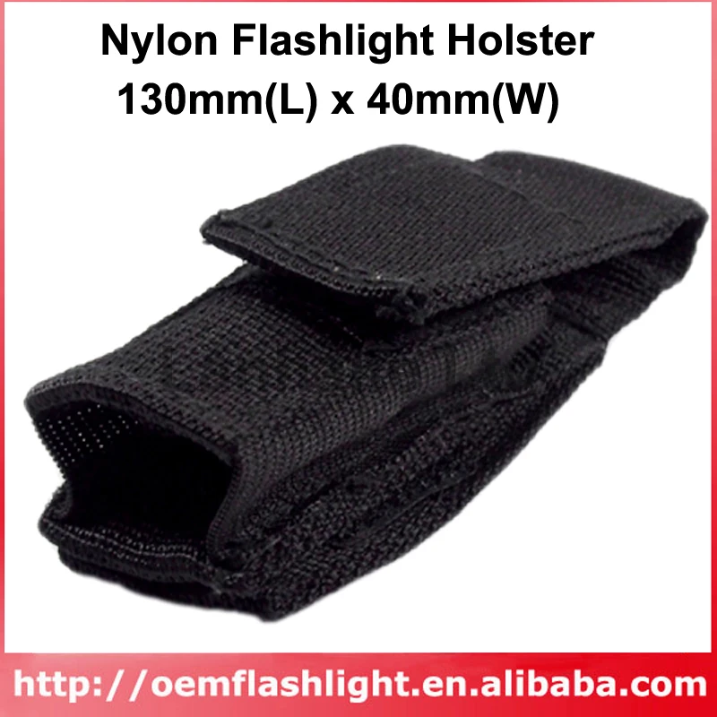 

130mm(L) x 40mm(W) Nylon Flashlight Holster - Black ( 1 pc )