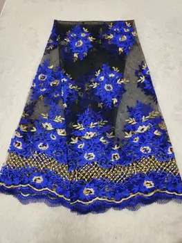 

African lace fabric 2019 high quality african French tulle lace fabric with stone guipure nigerian lace fabrics 5 yards