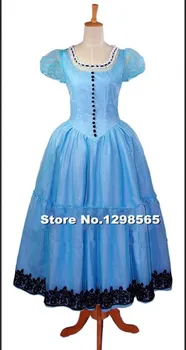 

Free Shipping Custom Made Alice In Wonderland Alice Blue Fancy Dress Costume Adult Women Dance Party Movie Cosplay Costume