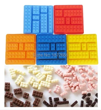 

Square Rectangular Lego Ice Tray Brick Shape Silicone Fandont Chocolate Mold Ice Cube Mould Cake Bakeware Cake Tools 20pcs