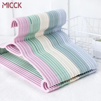 

MICCK 10pcs Outdoor Indoor Plastic Clothes Hangers For Clothe Antiskid Save-Space Drying Clothes Rack Adult And Children Hanger