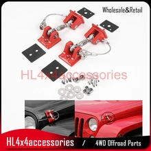 2 шт. цинковый сплав автомобилей Двигатели для автомобиля безопасности капот фиксатор защелка Анти-Вор Худ замок для Jeep Wrangler JK 07up 4x4 джип аксессуары
