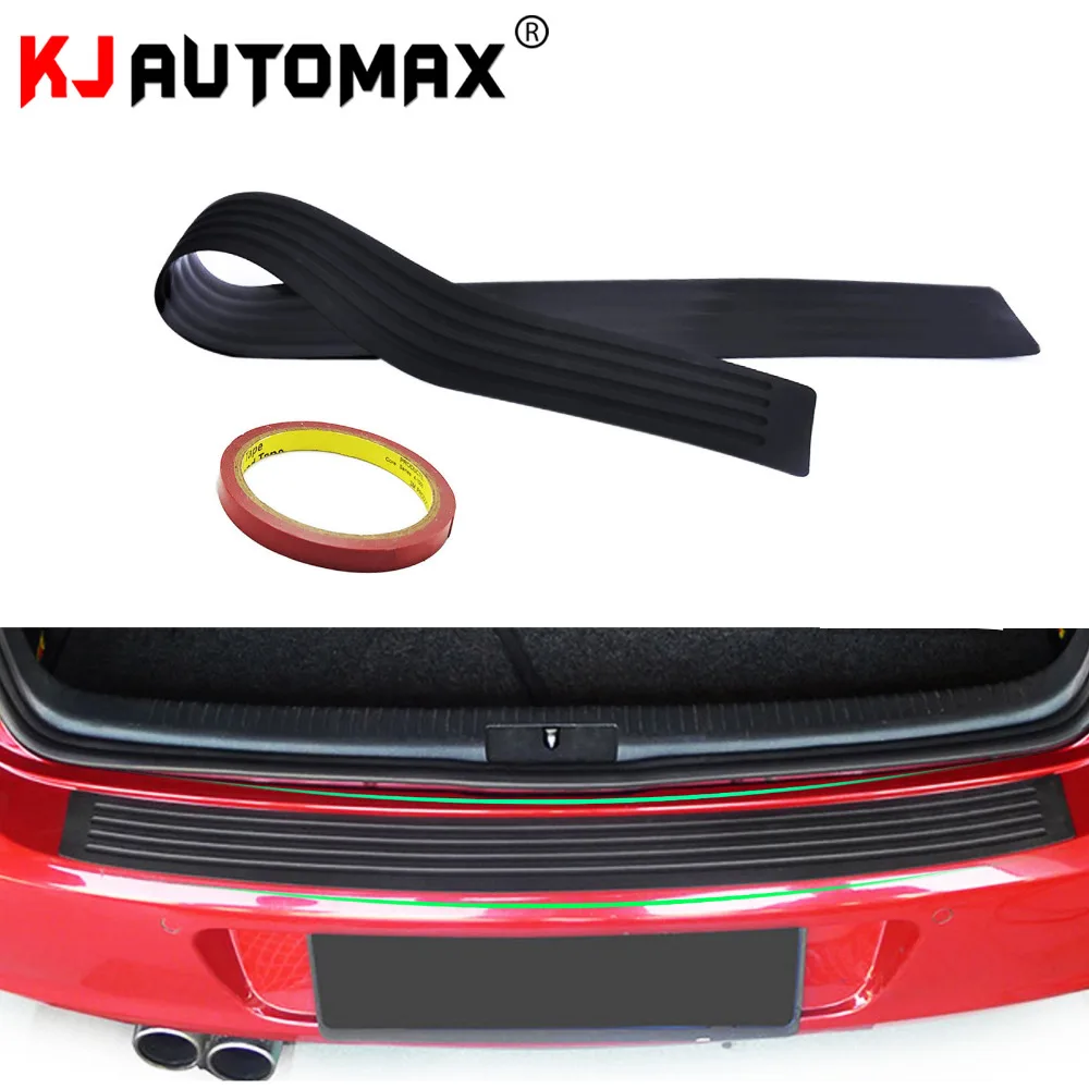 Black Car Trunk Guard Plate Sticker Rear Bumper Rubber Protection FOR