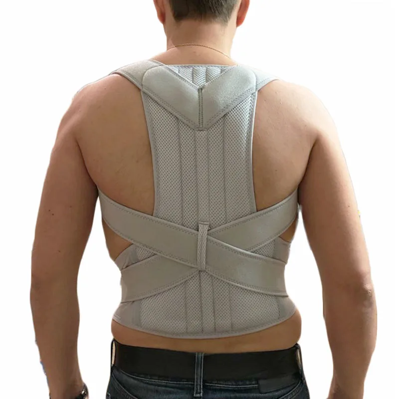 

2019 Silver Posture Corrector Scoliosis Back Brace Spine Corset Belt Shoulder Therapy Support Poor Posture Correction Belt Men