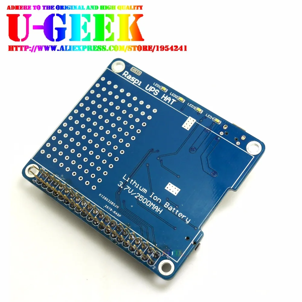 UGEEK UPS шляпа доска для 3B/Raspberry Pi 4/3B+/3A+/2B/4B/Zero w | Raspberry Pi Батарея адаптер | Питание | Источники питания Pi 3