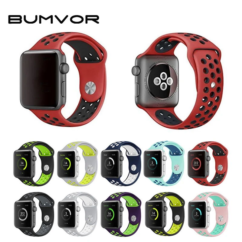 

Couple sport Silicone band Strap for Apple Watch 40/44/38/42MM bracelet wrist band watch watchband For iwatch4/3/2/1 Accessories