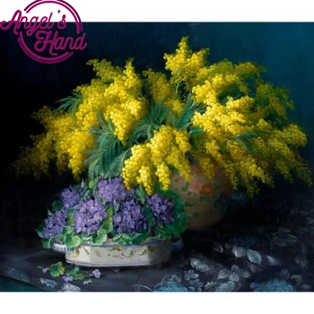 

Diamond Embroidery sale Cross Stitch Yellow sea celosia Kit Picture of Rhinestones Diamond Mosaic Full Square Diamond painting