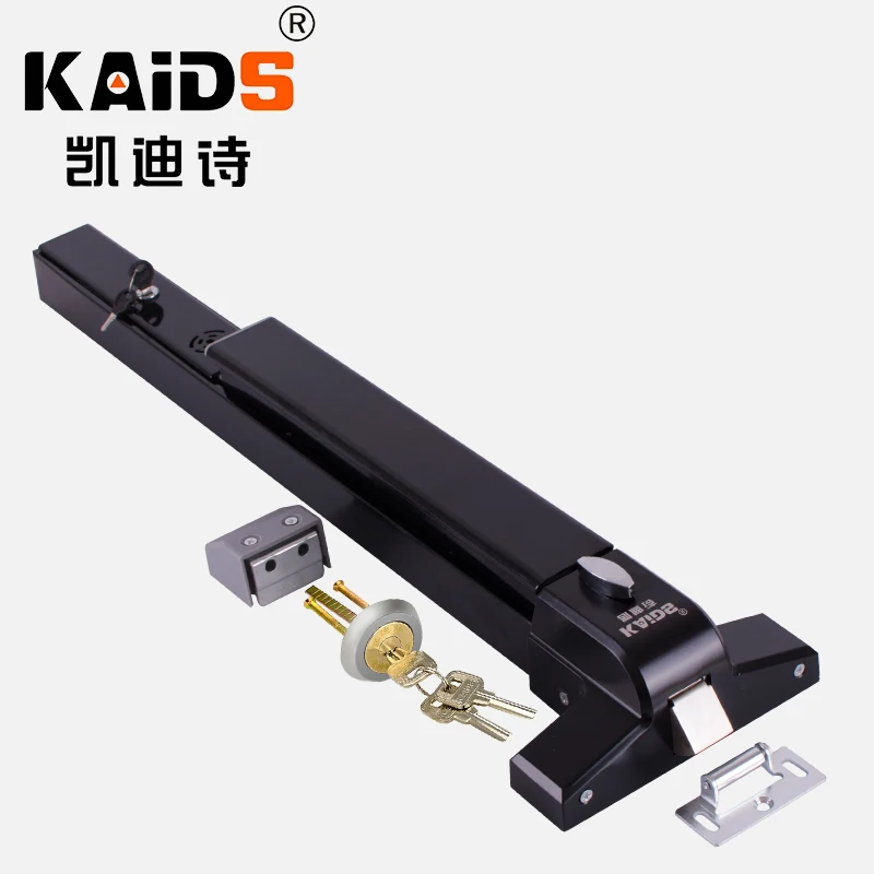 

KAIDS Alarm Single Push Rod Lock Bolt Iron Paint Alarm Exit Device Door Fire Escape Doors Lock Push Bar Anti-panic Exit Lock