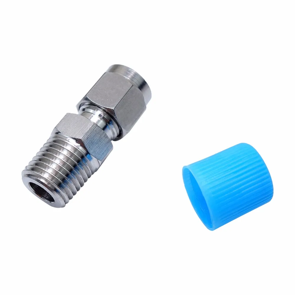 

2pcs 6mm OD * 1/4" Male BSPT Double Ferrule Tube Fitting Straight Male Connector Stainless Steel 304