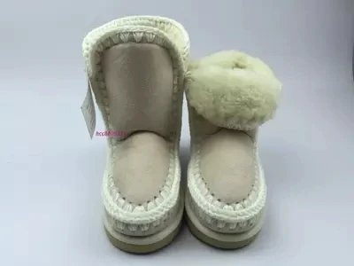 

WInter Women mou Snow Boots Sheepskin With fur Genuine leather warm Mujer botas Increase Wedge Eskimo Boots MOU