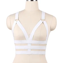 JLX. Жгут белый тела жгут бондаж укороченный Топ Готический клетка бюстгальтер эластичные штаны для тела жгут бюстгальтер сексуальное нижнее белье в готическом стиле Fetish Rave клуб