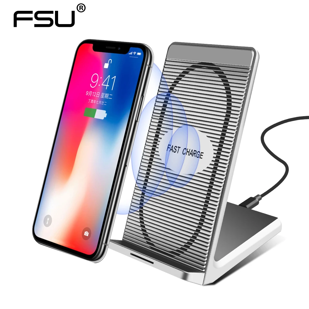 Быстрая Беспроводной Зарядное устройство для iPhone X 8 Plus для Xiaomi Mix 2 s Зарядное устройство USB 10 W Мощность зарядки для samsung Galaxy S9 S8 плюс huawei