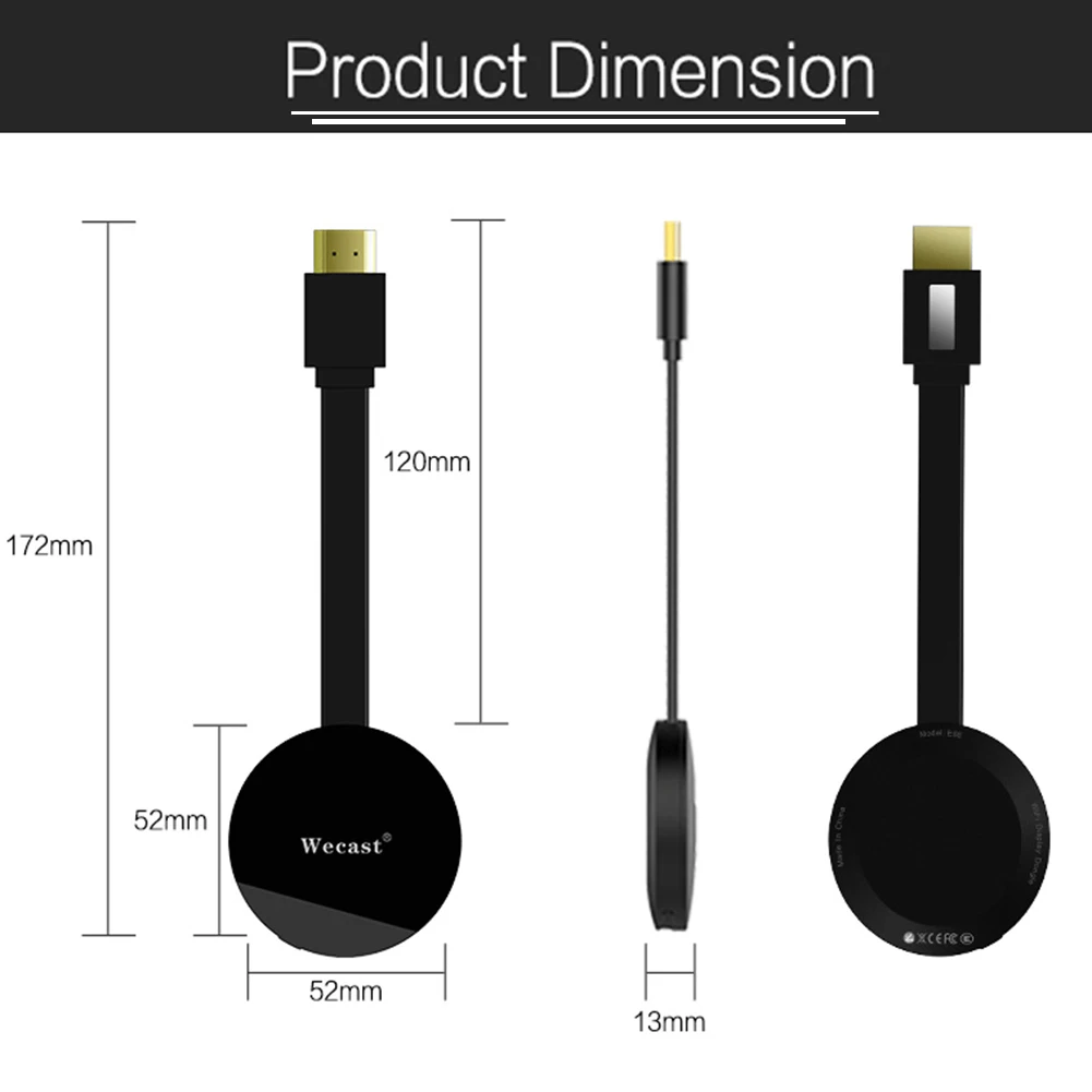 WECAST tv Stick для Netflix Youtube зеркальное отображение 1080P HDMI wifi Miracast Airplay DLNA tv Dongle для Android/Mac/iOS/Windows