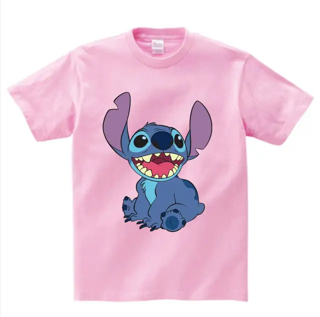 Lilo & Stitch Print T Shirt Children T Shirts kids O neck cotton T