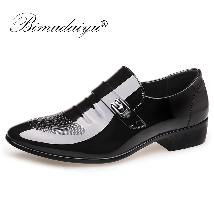 BIMUDUIYU Men Formal Wedding Shoes Luxury Men Business Dress Italian Leather Shoes Men Loafers Pointed Toe Oxford Shoes For Men BIMUDUIYU Men Formal Wedding Shoes Luxury Men Business Dress Italian Leather Shoes Men Loafers Pointed Toe Oxford Shoes For Men