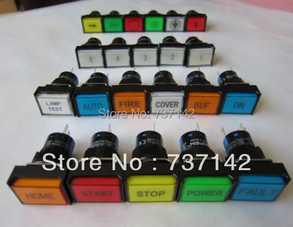 

ELEWIND push button with symbol label(PB161J-11/R/12V/P with letter)