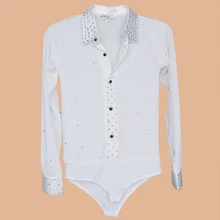 Взрослый мужчина бриллиант белый Латинской Топы Одежда Мужская рубашка с длинным рукавом Современные бальные танцевальная рубашки этапе