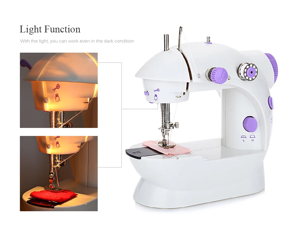 202 Mini Automatic Thread Sewing Machine Double Speed Control Button