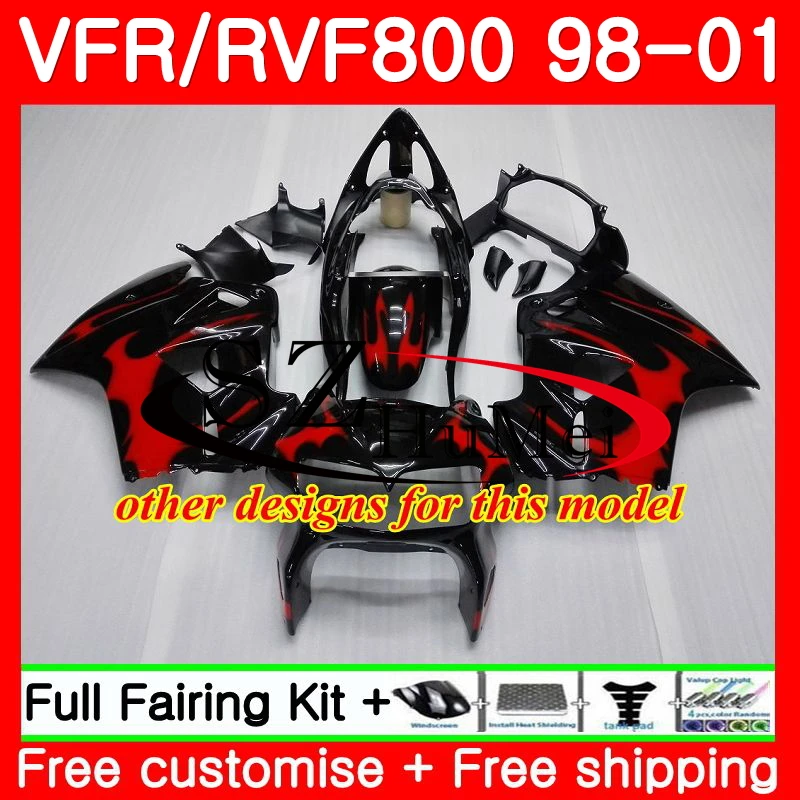 Комплект для HONDA VFR800R перехватчик VFR800 98 99 00 01 112SH. 7 ПВП 800RR 800 RR VFR800RR 1998 1999 2000 2001 обтекатель Стоковая белая