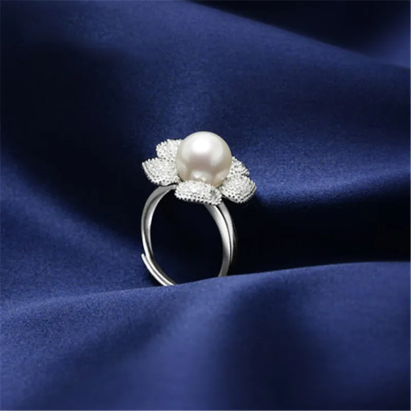 YIKALAISI новое Ювелирное кольцо с жемчугом кольцо «Подсолнух» пресноводные жемчужные свадебные кольца 925 стерлингового серебра ювелирные кольца для женщин