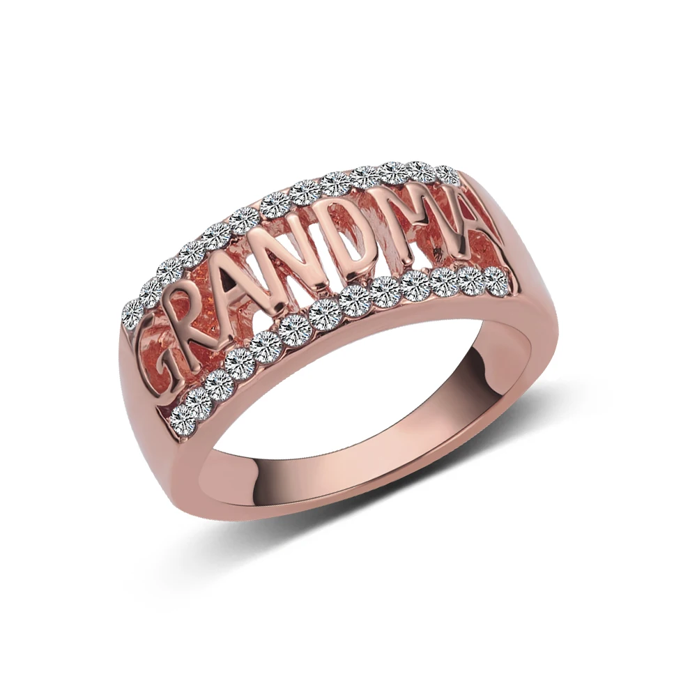 1 шт. модные европейские кольца для бабушек буквы из кристаллов Женское кольцо со