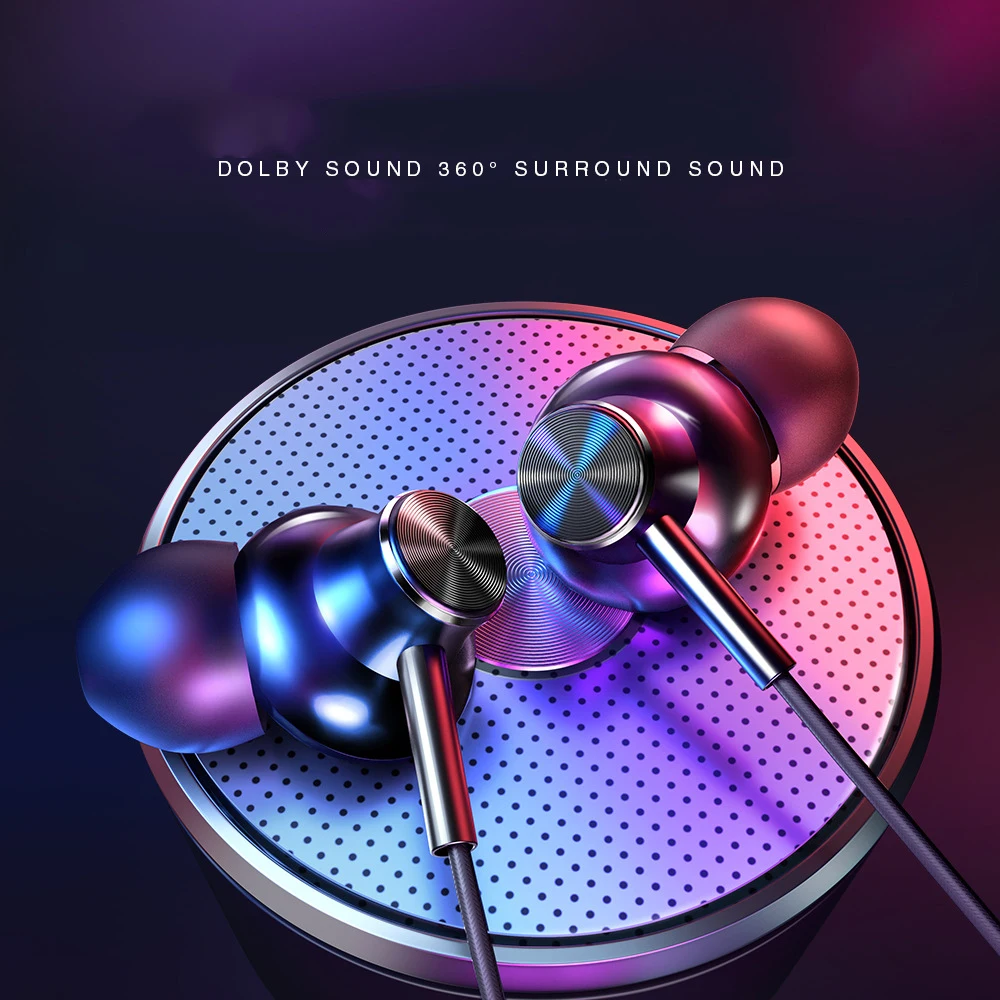 

Metal HiFi in-ear headphones subwoofer mobile phone type-c jack earphones k song high quality headphones 3.5mm jack optional