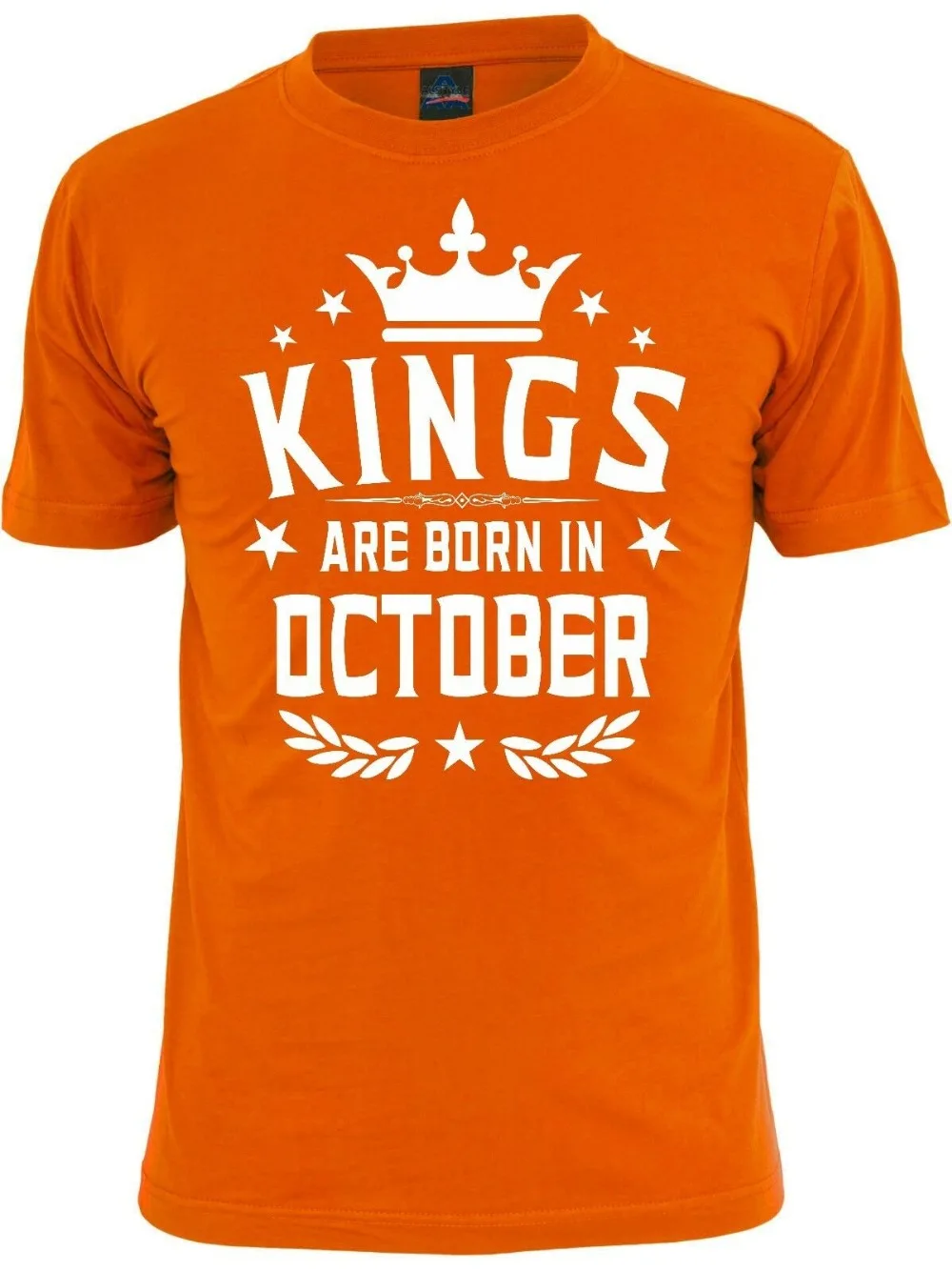 Kings Are Born In October Мужская футболка подарок для Него лучший день рождения Горячая
