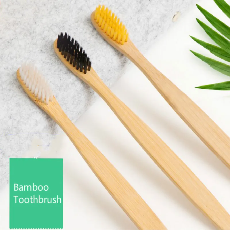 1pc Eco Friendly Natural Charcoal Bamboo Toothbrush Soft Bristle Low