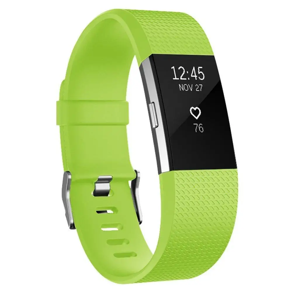 Duszake силиконовые сменные полосы для браслета Fitbit Charge 2 браслет аксессуары браслет на запястье ремешок для Fitbit Charge2 Band - Цвет: Green 1pc