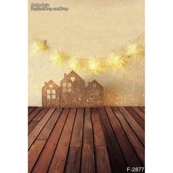 

Gold Cartoon Cottage Star faux rustic vintage wood Backgrounds Vinyl cloth High quality Computer print wall backdrops