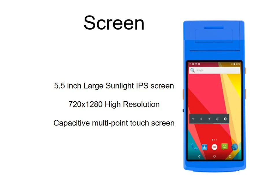 Android КПК со встроенным термопринтером 5,5 дюймовый сенсорный экран smart NFC 1D 2D сканер штрих-кодов КПК на базе Android терминал
