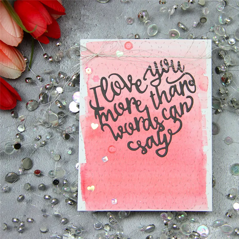 

DiyArts Letter Thank You Love Metal Cutting Dies for Scrapbooking 1Pc Craft New 76.2*82.5mm Embossing Stencil Card Decoration