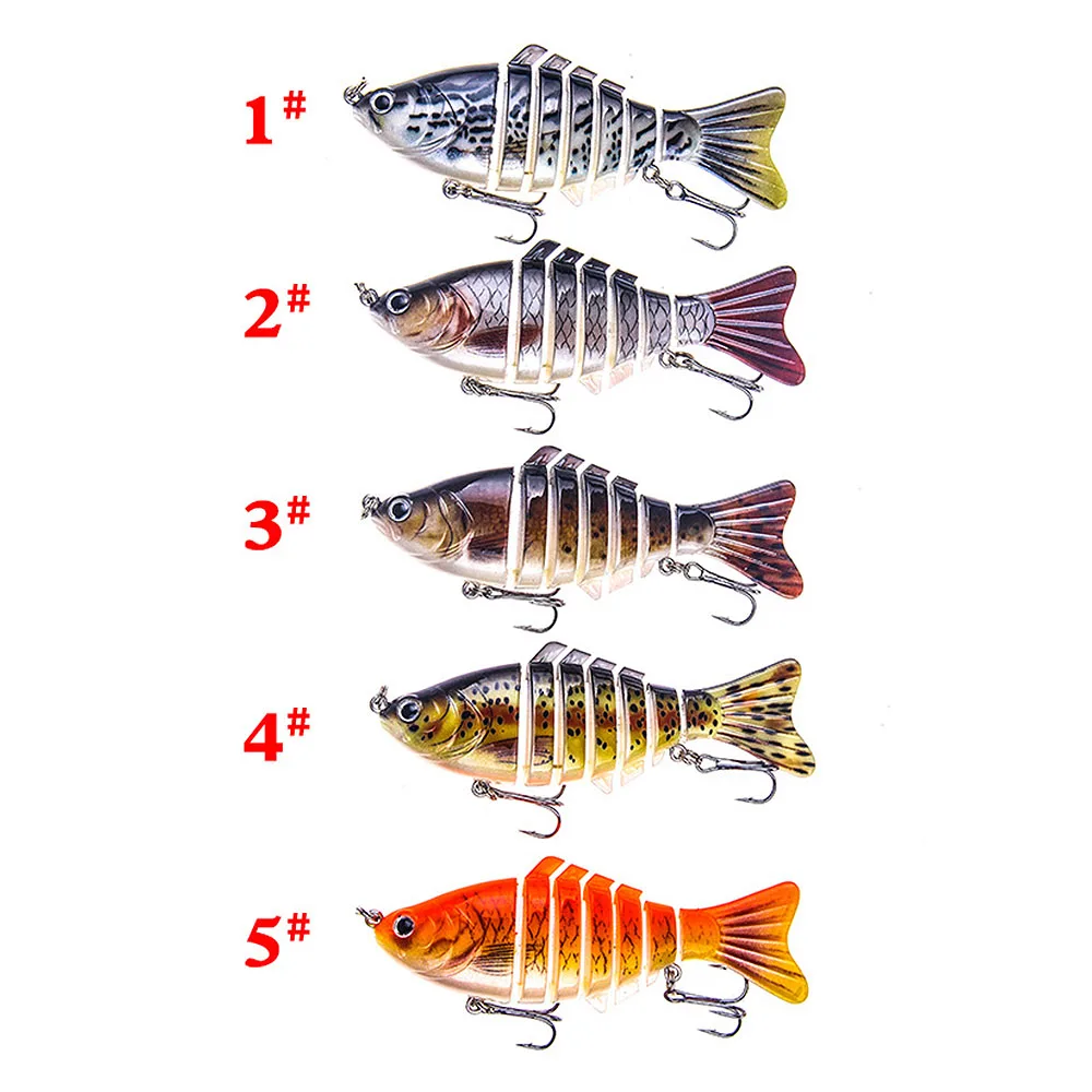 

HotNew Artificial Fishing Bait 3D Lure 7 Segments Sea Fishing Lures Tackle Tool Artificial Lures