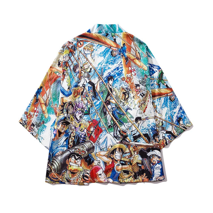 Взрослый мужчина Япония Классический Аниме одна деталь Луффи косплей костюмы женщина Японский хаори кардиган кимоно куртка летняя одежда