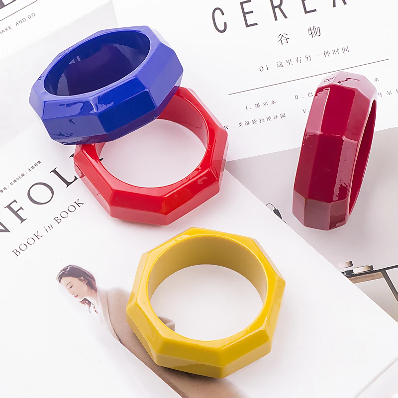 Trendy Fashion Resin Cuff Bracelets Bangles for Women New Vintage Simple Charm Geometric Acrylic Bracelet Girls Jewelry Female (4)