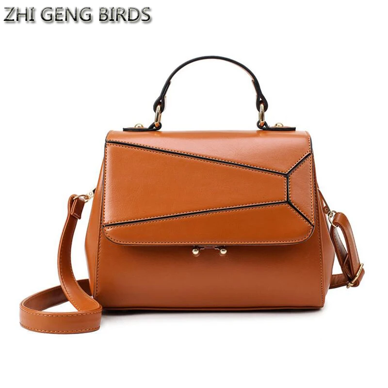 ZHI GENG BIRDS 2017 Small Tote Women Luxury Bags Designer Hand bag Oil wax Leather Handbag